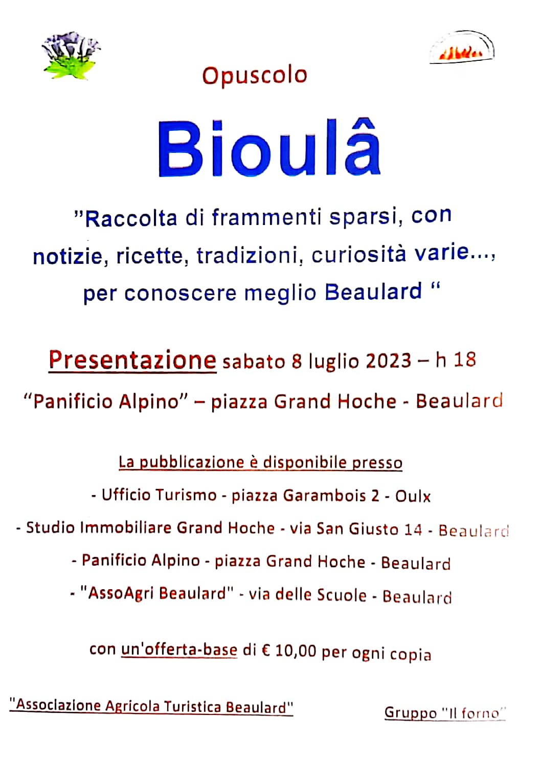 Presentazione opuscolo Bioula